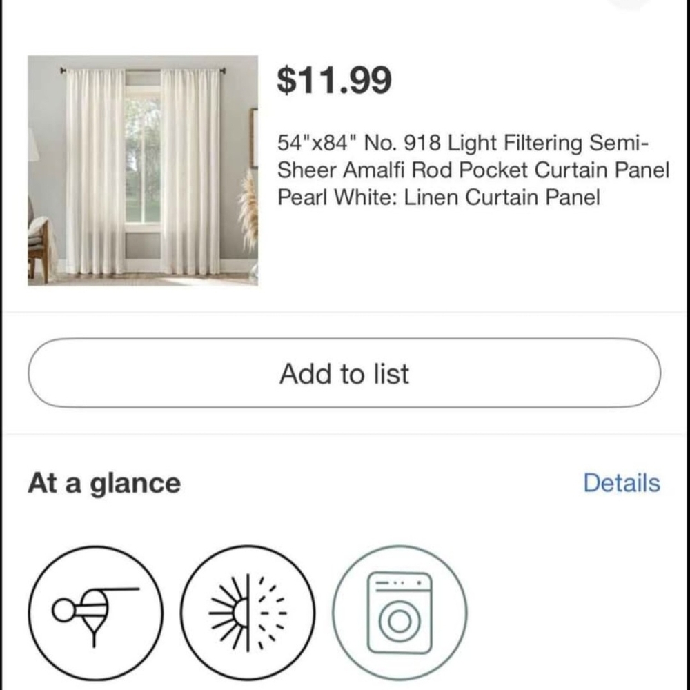 Light Filtering Semi-sheer Amalfi Rod Pocket Curtain Pearl White Curtain Panel